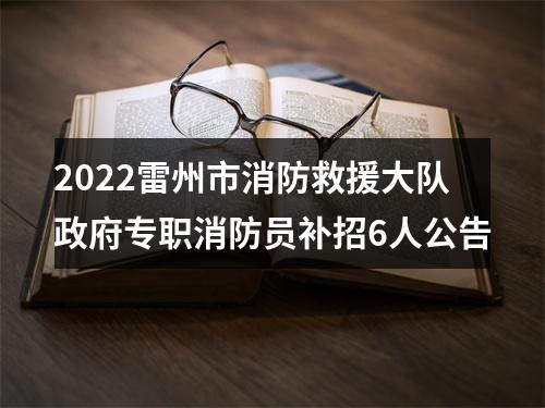 2022雷州市消防救援大队政府专职消防员补招6人公告 图片